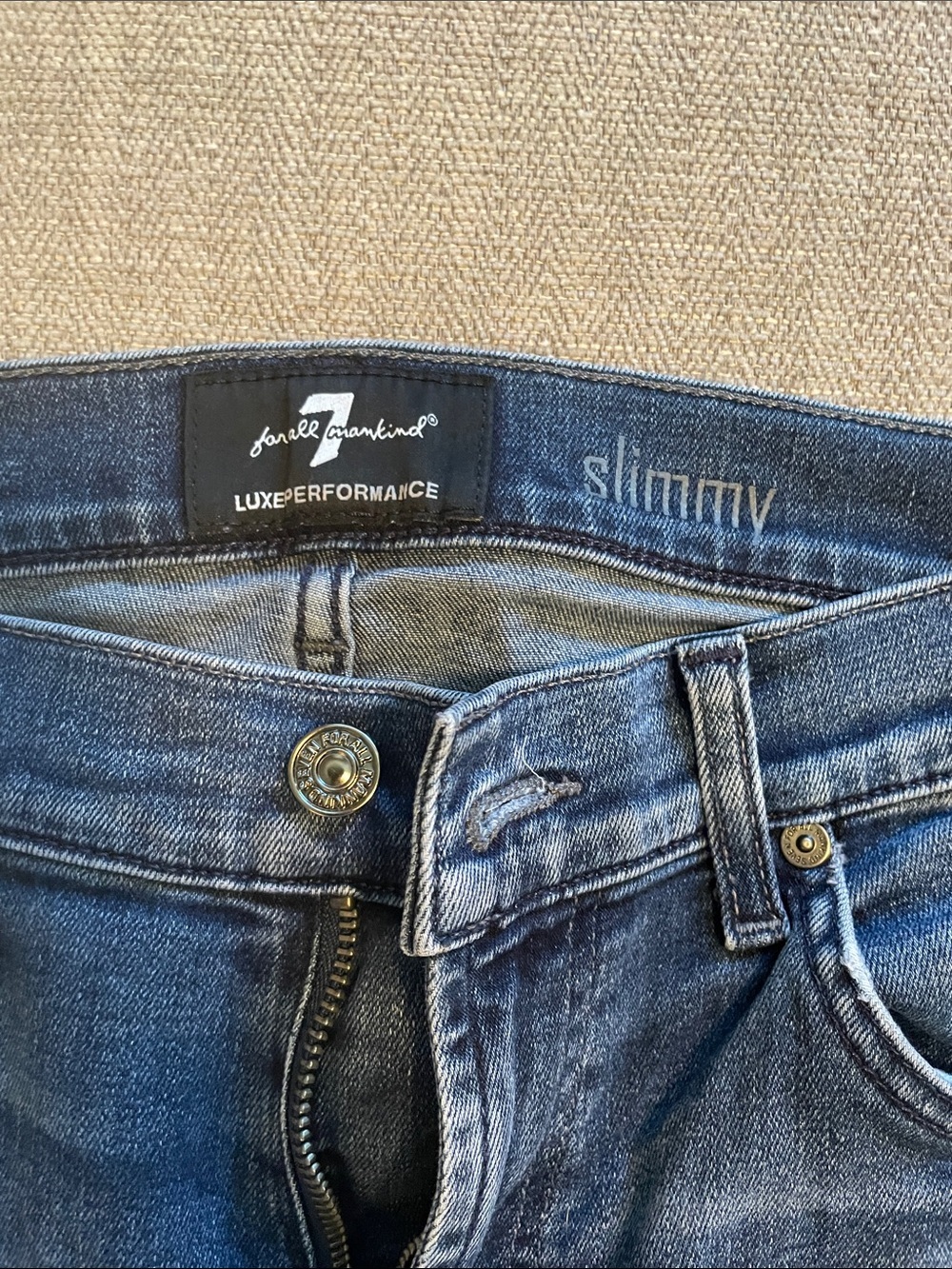 NWOT! 7 For All Mankind Men’s Slimmy Jeans in Faded Blue Denim size 29 - Picture 2 of 5